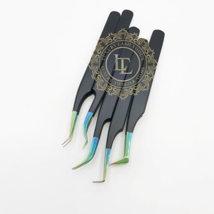 Pince à épiler de revêtement en poudre noire mate arc-en-ciel de qualité supérieure avec étiquette personnalisée - Product Image 6