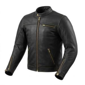 Chaqueta de motociclista para hombre, chaquetas para hombre, ropa de cuero retro para motociclistas, prenda de piel auténtica de vaca, diseño superior. - Product Image 4