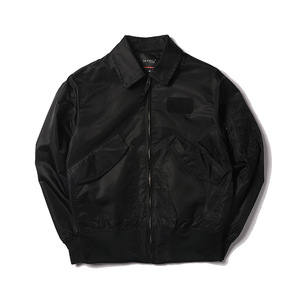 Blouson bomber bleu marine pour homme, fermeture éclair, col rabattable, coupe-vent, style décontracté, matière polyester, logo sur le devant - Product Image 4