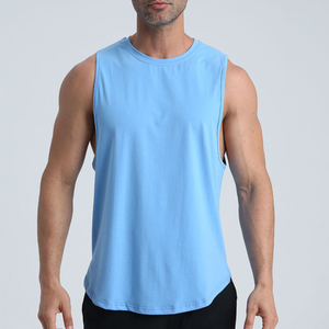INTENTION SPORTS OEM Venta al por Mayor Chaleco Deportivo Transpirable 100% Algodón para Hombre, Chaleco Informal de Punto para Gimnasio, Talla Grande, Color Sólido, 160g - Product Image 6