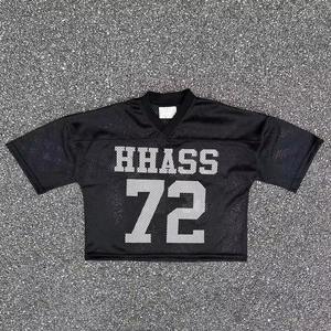 Camiseta Deportiva Personalizada de Secado Rápido con Estampado por Transferencia Térmica, Cuello en V, Malla de Poliéster/Algodón de 160g, Corte Cuadrado, para Fútbol, Béisbol y Otros Deportes - Product Image 4