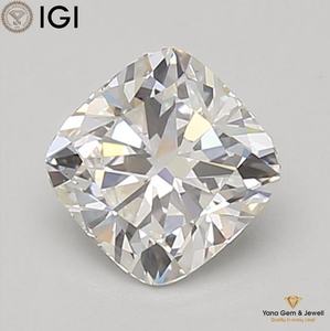 เพชร CVD รูปทรงคุชชั่น น้ำหนัก 1.00 กะรัต พร้อมใบรับรอง IGI สี F ความสะอาด VS1 เหมาะสำหรับแหวนหมั้นแบบสั่งทำพิเศษ - Product Image 1