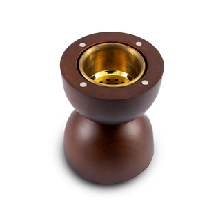 Brûleur d'encens en bois bicolore moderne en gros, encensoir de luxe en bois de manguier avec couvercle en maille et pinces dorées pour la décoration intérieure - Product Image 3