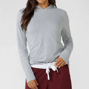 2026 Custom Hoodie Design Long Sleeve Shirt Women <b>Thumb</b> Hole <b>Cuffs</b> Loose Fit Outdoor Fashion Yoga Fitness Moitsure Wicking - Product Image 5