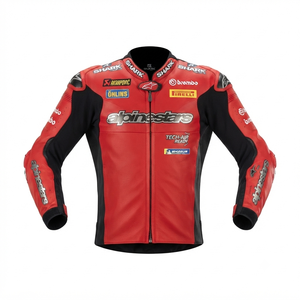 Men’s Cowhide Leather <b>Racing</b> <b>Jacket</b>/Chaqueta MotoCP Style CE Level 2 Armor Motorcycle Track Riding Protective Gear CE - Product Image 1