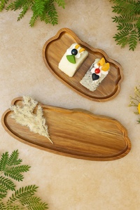 Plateau en acacia, plateau de service estival en acacia, plateau en acacia, plateau de service hivernal en acacia, produit de saison festive en acacia, plateau de service de fêtes en acacia - Product Image 5