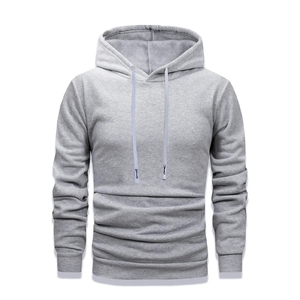 Sudadera con Capucha Beige Crema al por Mayor para Hombre, Sudadera Lisa de Forro Polar, Estilo Casual Holgado, Ropa Urbana - Product Image 5
