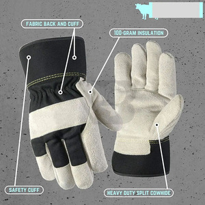 Durable Top Quality Cow Hide Leather Hand Protective Working <b>Gloves</b> Wholesale Price Leather Working <b>Gloves</b> - Product Image 4