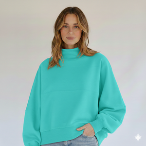 Sudadera Premium para Mujer, Oversize, Cuello Alto, Bordada, de Manga Larga para Invierno y Otoño, Estilo Relajado, de Alta Calidad - Product Image 3