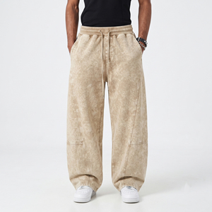 Men's Mid Waist Heavyweight 500 GSM Comfortable Casual Loose Fit <b>Baggy</b> Winter Jogger Sweat Pants - Product Image 1