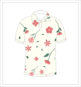 เสื้อโปโลผู้ชายสีขาวพิมพ์ลายดอกไม้สีชมพูแขนสั้นเสื้อแฟชั่นฤดูร้อนลำลอง - Product Image 1