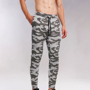 Pantalon de jogging décontracté gris camouflage pour homme, taille mi-haute, avec cordon de serrage et poches, coupe régulière, idéal pour l'automne - Product Image 3
