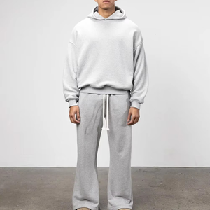 Sweat à capuche pour homme, hiver, 100% coton, doublure polaire, anti-rétrécissement, logo d'équipe, manches raglan, gris numérique/bleu royal - Product Image 5