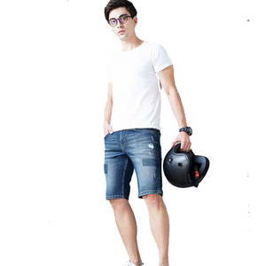 <b>Men's</b> Denim Shorts <b>Stretch</b> Cotton Casual Fit Summer Clothing OEM ODM Wholesale Manufacturer Apparel Supplier <b>Men</b> Luxury Blue - Product Image 5