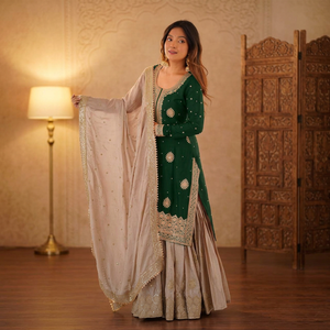 Traje Salwar de Seda de Última Moda con Dupatta, Ropa Tradicional India y Pakistaní para Bodas y Eid para Mujeres de Samp Corporation - Product Image 5