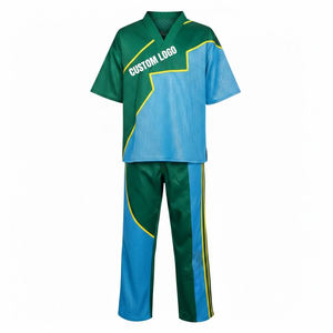 Uniforme de Artes Marciales de Primera Calidad, Duradero, Hecho a Mano, Lavable a Máquina, Último Estilo, Edición Verde Dinámico y Azul Cielo - Product Image 1
