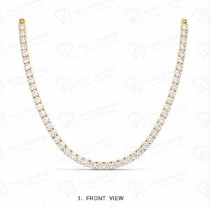Collar de tenis de diamantes de laboratorio redondos premium, hecho a mano con engaste de cuatro puntas, simétrico y flexible, para ocasiones nupciales, joyería fina de lujo. - Product Image 5