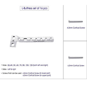 Juego de Placas SURGINEXA L-Buttress de 4.5mm, 16 Piezas, Instrumentos Quirúrgicos Veterinarios de Acero Inoxidable Alemán, Certificación CE, para Animales Grandes - Product Image 1
