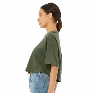 Camiseta Corta de Algodón 100% Estilo Nuevo 2026 para Mujer, Ajuste Holgado, Tops Básicos de Verano al Mejor Precio, MOQ Bajo - Product Image 2