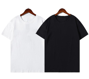 T-shirt à manches courtes pour homme, noir uni, 100% coton, coupe classique, col rond, jersey décontracté, couleur unie - Product Image 1