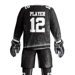 Ensemble d'uniformes de hockey sur glace sublimés avec maillot à manches longues et short assorti pour équipes 280g - Product Image 6