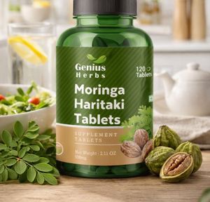 Comprimés de Moringa Haritaki, extrait de feuille de Drumstick, formule botanique pure, fabrication professionnelle, vente en gros - Product Image 1