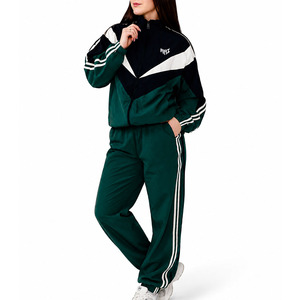 Custom Women Athletic Tracksuit Color Block Training Windbreaker Jacket and Pants Set Private Label Sportswear Wholesale Hoodies - Product Image 5