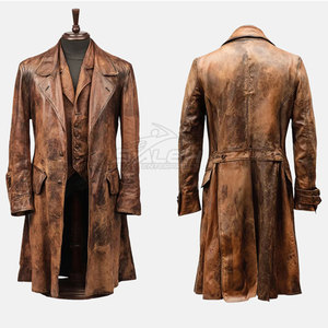 Manteau en cuir de haute qualité avec design long, intérieur doux, fermeture sécurisée et poches pratiques - Product Image 3