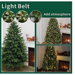 Sapin de Noël givré de 7 pieds avec des cônes de pin et 500 lumières LED blanc chaud, décorations de Noël - Product Image 4