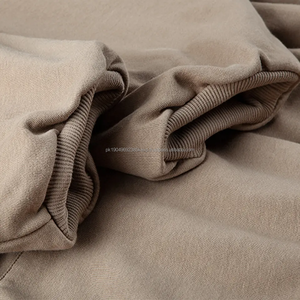 Sweats à capuche unis personnalisés sweat à capuche Boxy Fit imprimé bouffant sans ficelle en coton blanc pull baggy hommes sweats à capuche courts surdimensionnés - Product Image 4