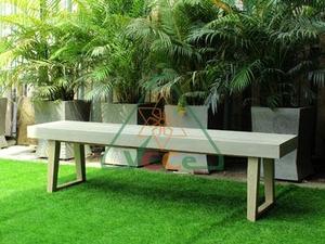 Banco de Patio Rectangular Grande de Hormigón Gris, Ecológico, Resistente al Agua, Diseño Moderno y Duradero para Parques al Aire Libre - Product Image 3