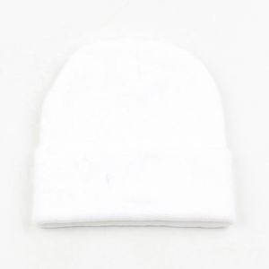 Unisex Solid Color Beanie <b>Hat</b> 100% Acrylic Winter Cap Cuffed Knit Style Casual Wear for Adults Black and <b>White</b> - Product Image 3
