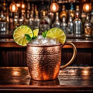 <b>Copper</b> cocktail <b>cup</b> set for premium holiday refreshment hosting hammered finish metal <b>cups</b> durable reusable premium bar mugs - Product Image 5