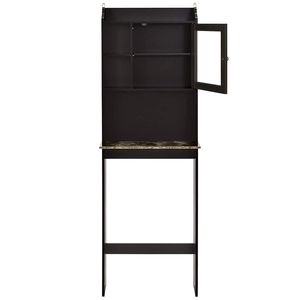 Mobiletto Moderno in Legno Espresso per Bagno, Salvaspazio Sopra il WC, Organizzazione per Arredamento Casa - Product Image 5