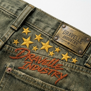 Servicio ODM OEM, Jeans de Hombre con Logotipo Personalizado, Corte Recto Holgado, Bordado, al por Mayor - Product Image 6