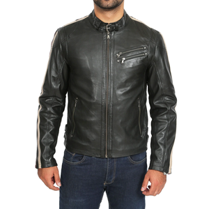 Customized 100% <b>Real</b> <b>Leather</b> Motorcycle <b>Jacket</b> – High Quality Pakistan Winter <b>Jacket</b> for Men with Straps, Wholesale Price - Product Image 1