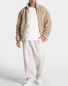 Chaqueta de Forro Polar con Cuello Alto y Diseño Personalizado con Logotipo, Estilo Oversize, para Gimnasio y Ropa Urbana, Cálida, para Hombre - Product Image 1