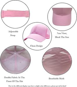 หมวกแก๊ปตาข่ายสีดำพรีเมียม หมวกเบสบอลแบบปรับได้ หมวกแก๊ปแบบ Snapback ปรับได้ หมวกเบสบอลแบบ Snapback ปรับได้ หมวกตาข่ายแบบ Trucker สำหรับทุกเพศ - Product Image 4