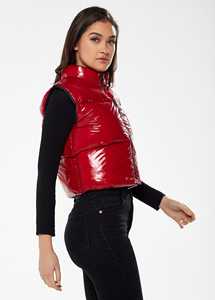 Chaleco Acolchado Brillante de Primera Calidad para Mujer, Ligero, Sin Mangas, con Logotipo Personalizado, Chaleco Corto - Product Image 3