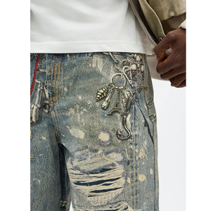 Shorts de sport et de bain pour hommes personnalisés en gros, écologiques, à séchage rapide, respirants, en jean et denim - Product Image 5