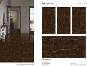 กระเบื้องพอร์ซเลนขนาด 60x120 มม. ผิวมันเงา กันลื่น ลายไม้สีน้ำเงิน สำหรับปูพื้นสำนักงานและบุผนังภายใน - Product Image 5