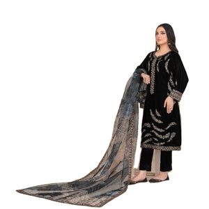Trajes de terciopelo de 3 piezas de diseñador, venta al por mayor, marca Original Heavy Maxi para ropa de fiesta, ropa india y pakistaní, marca Tawakkal - Product Image 1