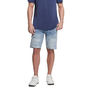 Shorts en jean unisexe de qualité supérieure pour l'été, style streetwear, personnalisables avec logo, couleur unie, vente en gros - Product Image 2