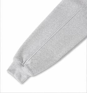 Ensemble de sweat-shirt à capuche gris pour homme, coupe classique, en coton French Terry, fermeture éclair, vêtements décontractés d'automne, design avec poche - Product Image 5