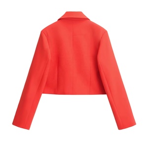 เสื้อแจ็กเก็ตปกคอพับลงสีแดงแขนยาวลำลองแฟชั่นกันลมกลางแจ้งราคาปกติขายส่ง - Product Image 2