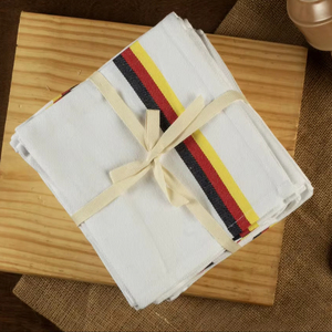 ผ้าเช็ดครัวทรงสี่เหลี่ยม ผลิตจากผ้าฝ้าย 100% เป็นมิตรกับสิ่งแวดล้อม ทอลายทาง ซักเครื่องได้ แห้งเร็ว ผลิตที่ทัมมิลนาฏูด - Product Image 1