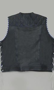 SANCHAL INTERNATIONAL OEM Custom Design High Quality Embroidery Top Grade <b>Thick</b> Cowhide Leather Woolen Breathable Fully Vest - Product Image 4