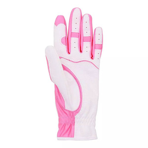Guante de golf para mano derecha, medio dedo, malla transpirable, guante deportivo unisex, cierre de gancho y bucle, blanco y negro - Product Image 2