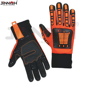 Gants de mécanicien en cuir de haute qualité fabriqués au Pakistan, dernier design, double paume, anti-coupure et antidérapants. - Product Image 2