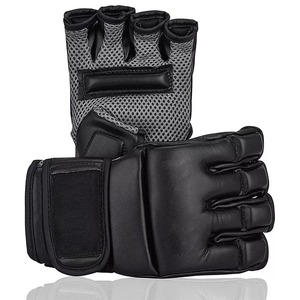 Gants de boxe en cuir artificiel de haute qualité, demi-doigts, en cuir PU, pour MMA, service OEM, confortables - Product Image 3